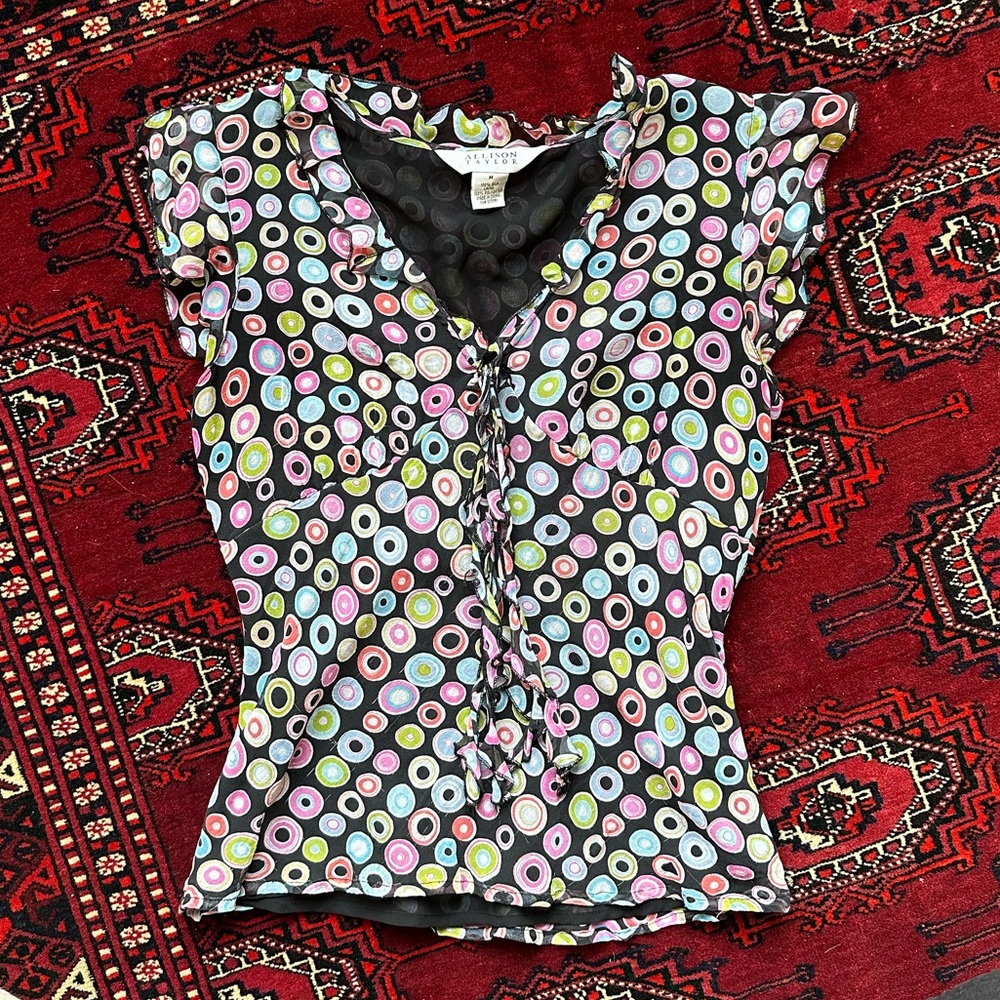 Funky 70s Allison taylor sheer ish top size medium also fits small